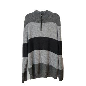 Method 1/4 Zip Knit Sweater Mens XXL 2XL Gray Knit Striped Long Sleeve‎ NWOT NEW